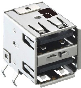 2410 09, USB STACKED SOCKET, 2.0 TYP A, 4 X 2 POS 2410 09, USB STACKED SOCKET, 2.0 TYP A, 4 X 2 POS