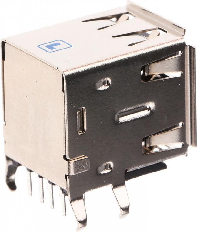 2410 09, USB STACKED SOCKET, 2.0 TYP A, 4 X 2 POS