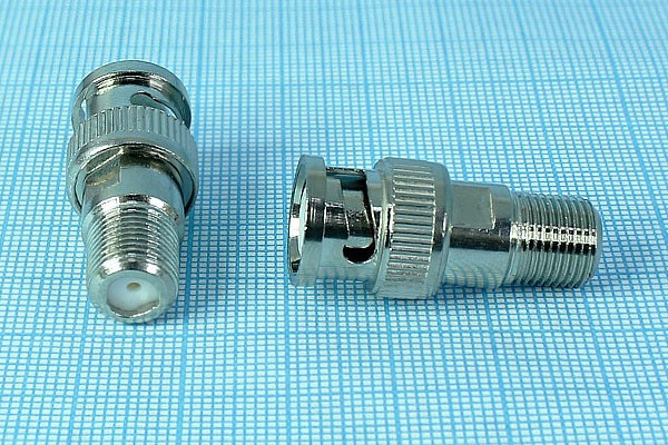 Штекер BNC-Гнездо F, переходник; №964 Z штек BNC-гн F\QBNCPZ-FJ\