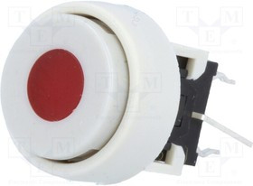 PB6136FBL-1, Переключатель: клавиатура, Пол: 2, DPDT, 0,1A/30ВDC, белый, LED