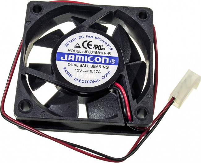 JF0615B1H-R, (60*60*15 12V разъем 2pin), Вентилятор 12В 60х60х15мм, B 4500об/мин., 26.1м3/час, 30.5дБ, подшипник качения JF0615B1H-R, (60*60*15 12V разъем 2pin), Вентилятор 12В 60х60х15мм, B 4500об/мин., 26.1м3/час, 30.5дБ, подшипник качения