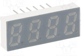 KW4-311CGA, Дисплей: LED, 7-сегментный, 8мм, 0,31", II.зн: 4, желто-зеленый