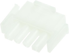 1-480702, Universal MATE-N-LOK Male Connector Housing, 6.35mm Pitch, 4 Way, 1 Row