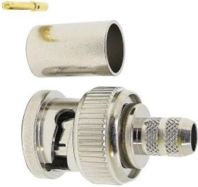 339-275-300, Разъем РЧ / Коаксиальный, BNC Коаксиальный, Обжимной, 75 Ом, RG59/U, Латунь