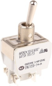 641SH, Toggle Switch, Panel Mount, On-Off, SPST, Screw Terminal