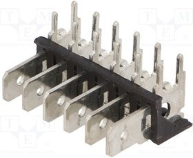 KEYS7826, Наконечник: плоский, 6,4мм, 0,8мм, THT, сталь, луженые, 500В, 15А