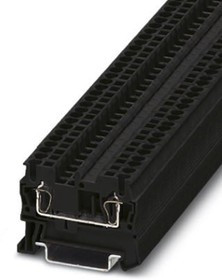 3037122, ST 2.5 BK Series Black Feed Through Terminal Block, 2.5mm², Single-Level, Spring Clamp Termination