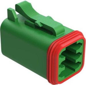 AT06-6S-GRN, Conn Housing PL 6 POS Crimp ST Cable Mount Green Box