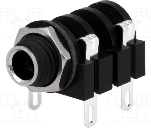 ACJM-MHS, Телефонный аудио разъем, Mono, 6.35mm, 2 контакт(-ов), Гнездо, Монтаж в Панель ACJM-MHS, Телефонный аудио разъем, Mono, 6.35mm, 2 контакт(-ов), Гнездо, Монтаж в Панель