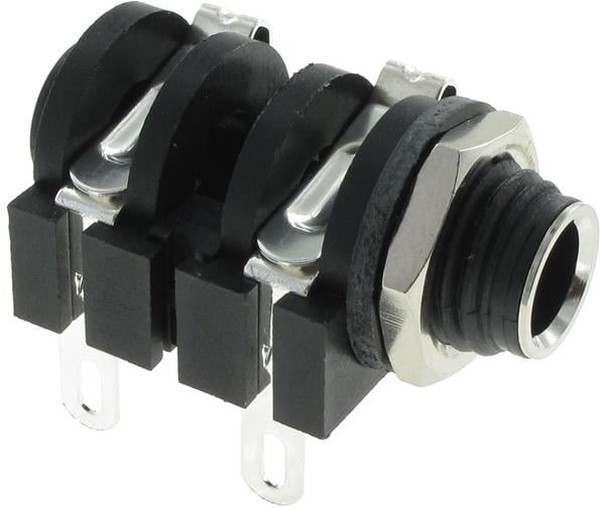 ACJM-MHS, Телефонный аудио разъем, Mono, 6.35mm, 2 контакт(-ов), Гнездо, Монтаж в Панель ACJM-MHS, Телефонный аудио разъем, Mono, 6.35mm, 2 контакт(-ов), Гнездо, Монтаж в Панель