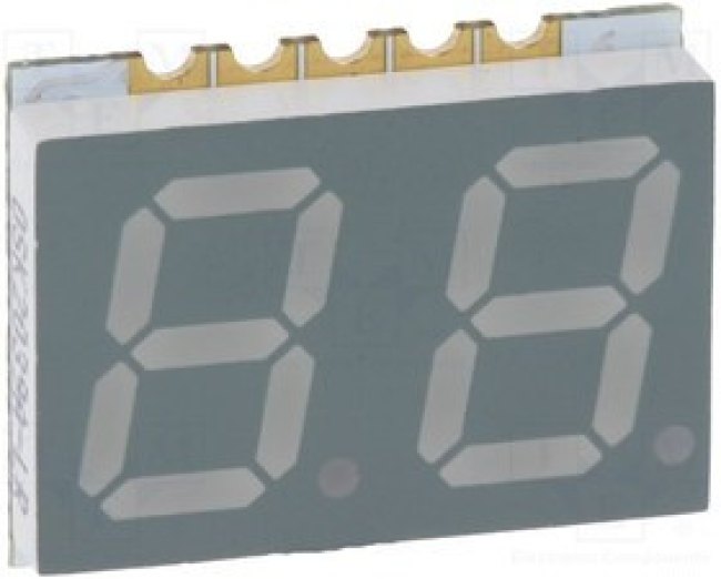 OSK2039A-LR, Дисплей: LED, 7-сегментный, 10мм, 0,39", II.зн: 2, красный, 4-15мкд