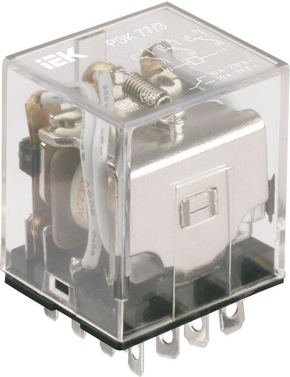 RRP10-3-10-024D-LED, Реле РЭК77/3(LY3) с индикацией 10А 24В DC IEK