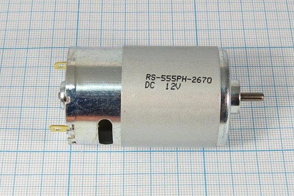 Двигатель постоянного тока 12В, 4500 об/мин; №13735 двиг 12В\0,2А\лев\4500\ 35,8x57m75\RS-555PH-2670