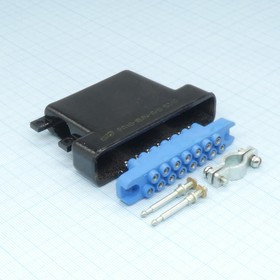 РП10-15 ЛУ-П-О розетка с/к, Соединитель низкочастотный, прямоугольный, внутреннего монтажа угловой, год 91