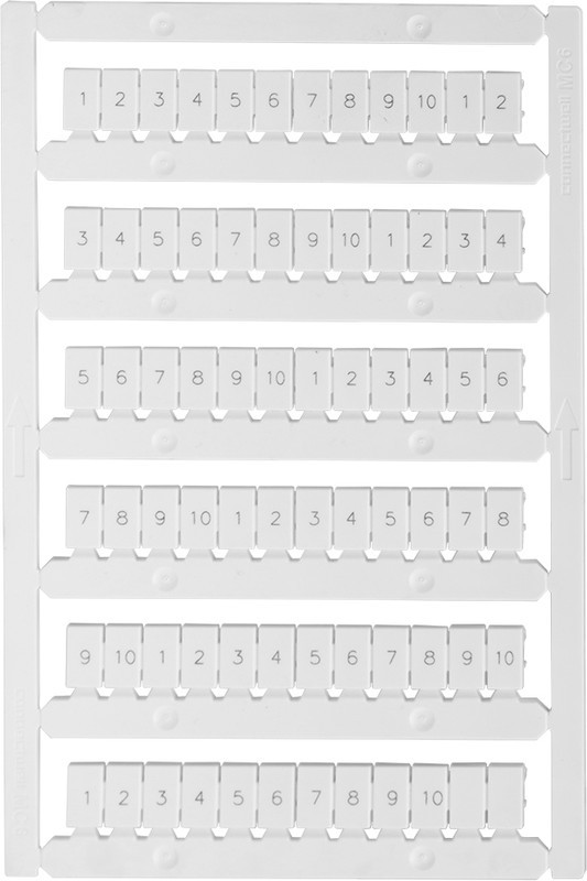 Маркировка для лазерной печати "1-10" OptiClip MC6/H/1-10 КЭАЗ 332721