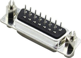 RND 205-00779, D-Sub Socket, Poles 15, 180° / Solder PCB THT