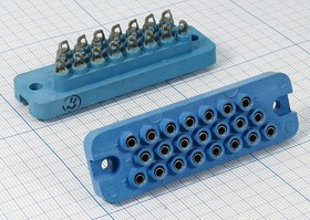 Прямоугольный соединитель гнездо, шаг P6,4мм, 22 контакта, ловители и плавающие контакты, РП10-22; №9431 гн ПрС\P6,4\22HP\\\РП10-22