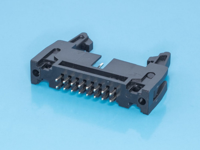 SCM-16, Разъем IDC 2х8 вилка на плату, шаг 2.54мм, с защелками SCM-16, Разъем IDC 2х8 вилка на плату, шаг 2.54мм, с защелками