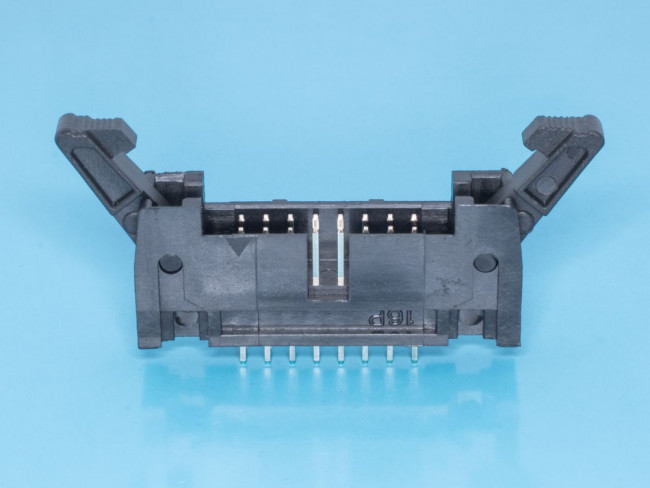 SCM-16, Разъем IDC 2х8 вилка на плату, шаг 2.54мм, с защелками SCM-16, Разъем IDC 2х8 вилка на плату, шаг 2.54мм, с защелками
