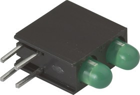 L-934EB/2GD, LED; в корпусе; зеленый; 3мм; Кол-во диод: 2; 20мА; 60°; 2,2?2,5В