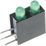 L-934EB/2GD, LED; в корпусе; зеленый; 3мм; Кол-во диод: 2; 20мА; 60°; 2,2?2,5В