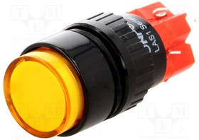 V16Y-11-O, Переключатель: кнопочный, Пол: 2, SPDT, 3A/220ВAC, 2A/24ВDC, IP40
