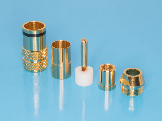 RPC-3GT-B, Разъем RCA-тюльпан, вилка на кабель, позолоченный, изолятор тефлон, черный RPC-3GT-B, Разъем RCA-тюльпан, вилка на кабель, позолоченный, изолятор тефлон, черный