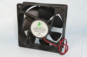 Вентилятор постоянного тока 48 Вольт, подшипник скольжения, 3500об/мин, ВН421S вент 120x120x38\ 48В\