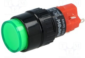 V16Y-11Z-G, Переключатель: кнопочный, Пол: 2, SPDT, 3A/220ВAC, 2A/24ВDC, IP40