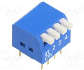 DP-04, Переключатель DIP-SWITCH, Кол-во секций 4, ON-OFF, 0,05A/12ВDC
