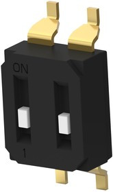 EDS02SGRSTR04Q, DIP / SIP переключатель, с углублением, 2 схем(-а), Ползунок, SMD (Поверхностный Монтаж), SPST EDS02SGRSTR04Q, DIP / SIP переключатель, с углублением, 2 схем(-а), Ползунок, SMD (Поверхностный Монтаж), SPST