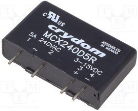 MCX240D5R, Solid State Relays - PCB Mount SIP SSR 280VAC/5A 3-15VDC In, RN