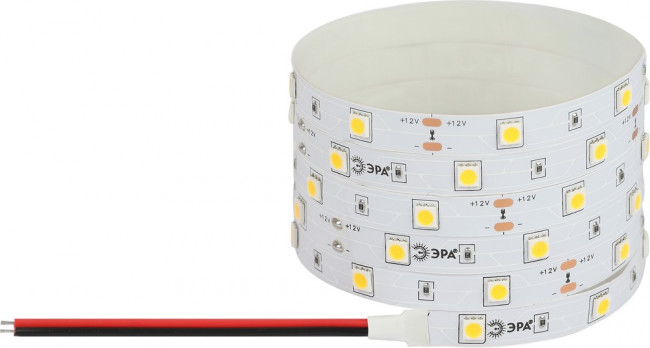 Светодиодная лента ЭРА LS5050 -7,2-30-12-6500K-IP20-1 year-5m холодный белый 5м Б0059917 Светодиодная лента ЭРА LS5050 -7,2-30-12-6500K-IP20-1 year-5m холодный белый 5м Б0059917