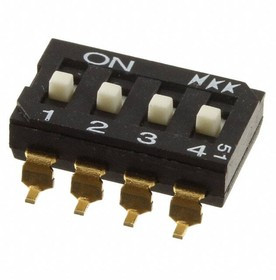 JS0204AP4-S, Переключатель: движковый, Пол: 4, SPST, 0,025A/24ВDC, OFF-ON