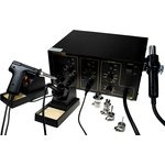 QUICK702 ESD, паяльный комплекс 3 в 1 термофен + керамический паяльник + оловоотсос QUICK702 ESD, паяльный комплекс 3 в 1 термофен + керамический паяльник + оловоотсос