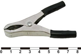 8-0037 black, Зажим-крокодил 8-0037 под пайку/обжим, 18.5 мм, 15 А, черный