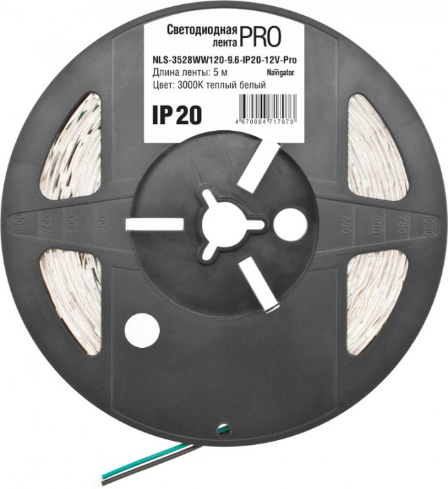 СД Лента Navigator 71 707 NLS-3528WW120- 9.6-IP20-12V-Pro R5