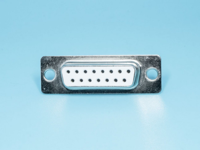 DB-15F, Разъем D-SUB 15 контактов, гнездо на кабель, пайка, тип 2