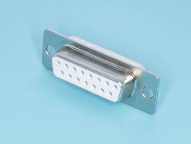 DB-15F, Разъем D-SUB 15 контактов, гнездо на кабель, пайка, тип 2
