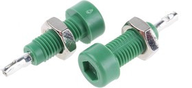 102-0804-001, Green Female Test Socket, 2mm Connector, Solder Termination, 10A, Tin Plating