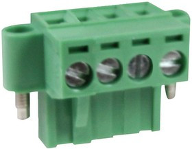 CTBP9200/4FL, Съемная клеммная колодка, 5 мм, 4 вывод(-ов), 28AWG до 14AWG, 2.08 мм², Винт, 20 А