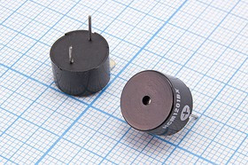 Излучатель звука магнитоэлектрический со встроенным генератором 1.5В, 12x8мм частота 3.1кГц згм 12x