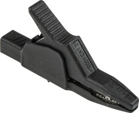 972405100, Crocodile Clip 4 mm Connection, Brass Contact, 32A, Black