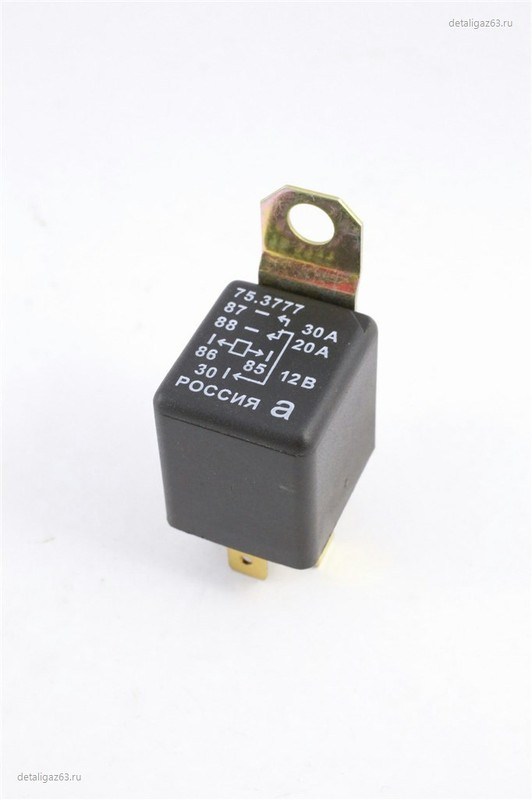 75.3777, Реле электромагнитное 12V 5-ти контактное 30/20А переключ. с кронштейном АВАР