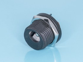 DJK-03A, Разъем питания штыревой 2,1мм, вилка на приборный блок, под гайку