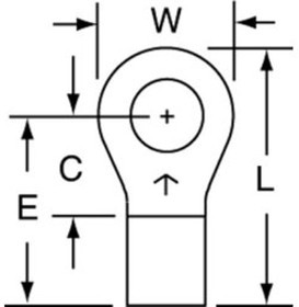 12-10-W, Terminals SPEC TERM RNG NONINS 22-18G .070B.ID 6ST