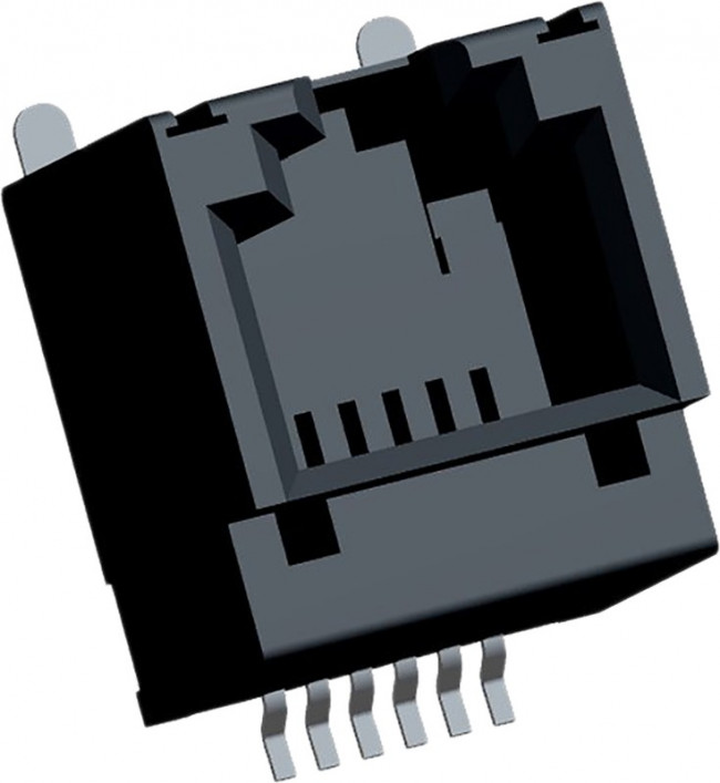 85510-5019, Modular Connectors / Ethernet Connectors VERT MOD JACK SMT 6/6 SOLDER TABS