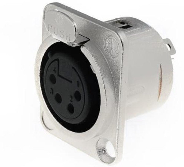 Neutrik NC4FD-L-1 панельный разъем XLR female 4 контакта