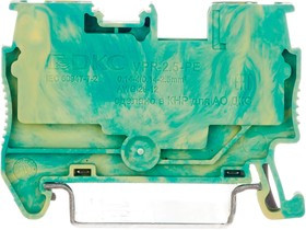 Клемма заземления зажим push-in 2 точки подключения 2.5кв.мм DKC VPR-2.5-PE-YG