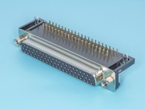 DHR-62F, Разъем D-SUB 62 контакта, гнездо на плату, прямой угол